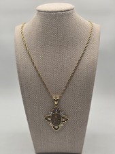  The Vatican Library Madonna pendant necklace iridescent Aurora Borealis stones picture
