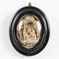 Antique Meerschaum Lamentation of christ religious wall plaque picture