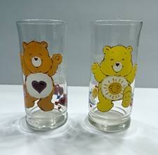 Vintage 1983 Care Bears Pizza Hut Collector Glasses Tenderheart Funshine Set of picture