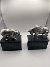 Bull and Bear Stock Market Book Ends Bookends Financial Trade picture