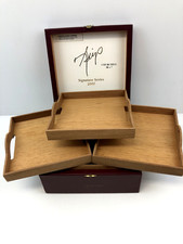 Vintage Jose Seijas Signature Series 2000 Vintage Maroon Leather Bound Cigar Box picture