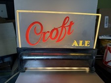 SUPER RARE CROFT ALE GLASS ART DECO BEER LIGHT DISPLAY CIRCA 1950s picture
