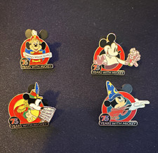 Disney Mickey Mouse 75 Years With Mickey Anniversary 2003 Trading Pin Set of 4 picture