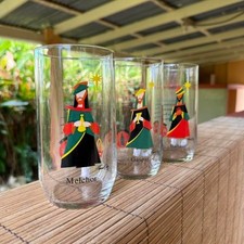 3pc Vintage 1995 Reyes Magos McDonalds Coca Cola Puerto Rico Glasses picture