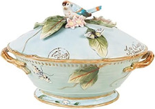 Fitz & Floyd Fitz and Floyd Toulouse Soup Tureen with Ladle, 3.5 Quart, Blue picture