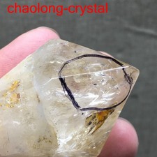 43g Natural 42mm Herkimer Diamond Enhydro healing Crystal Gem&moving water drop picture