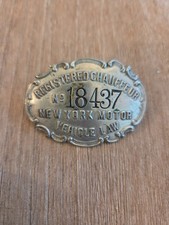 Rare Antique Early 1900's New York Licensed Chauffeur Badge - #18437 picture