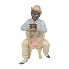 Vintage Porcelain African American Black Americana Man In Chair Fancy  picture