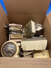 vintage mid-century General Electric (GE) and Telechron electric alarm clocks picture