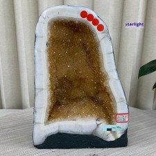 16LB Natural citrine geode crystal cluster quartz cathedrals specimen healing picture