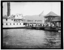 Steamer at Silver Bay landing, Lake George, New York c1900 OLD PHOTO picture