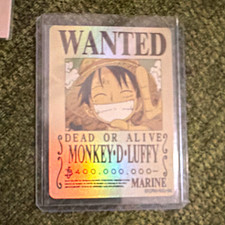 One Piece WANTED Monkey D. Luffy 400,000,000 b Holographic Card English 2023 ccg picture