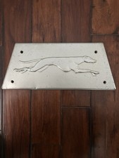 RARE Vintage Greyhound Dog Metal Emblem Badge Read picture
