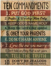 THE 10 TEN COMMANDMENTS PHOTO MOSES GOD FATHER SON JESUS CHRIST 8.5X11 P Reprint picture