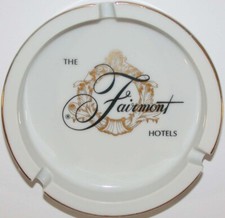 Vintage ceramic ashtray THE FAIRMONT HOTELS picturing their logo n-mint+ cond picture