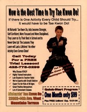 Richards' Tae Kwon Do - Kids' Martial Arts Program Postcard picture