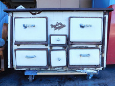 Antique VTG Nestor Martin Wood Burning & Porcelain Stove Heating - PARTS SALVAGE picture