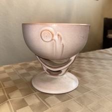 Antique Roseville Pottery 295 Moderne Pedestal Bowl Pink White MCM 1937 picture