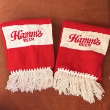 Vintage Hamm’s Beer Winter Scarf Red White Collector’s Ítem Holiday Gift picture