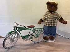 Xonex Schwinn Green Phantom 1/6 Scale Diecast Model Bicycle & Teddy Bear  - Read picture