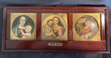 Antique Religious Madona With Child Triptych Painting picture