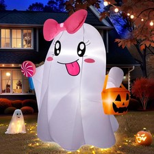 5FT Halloween Inflatables Ghost, Cute Halloween Decorations Outdoor Blow Up Yard picture