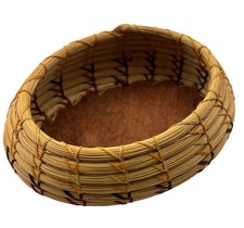 Vintage Native American Indian Coil Woven Pine Needle Basket picture
