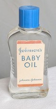 Vtg Johnson's Baby Oil 1.5 Oz Bottle Glass Prop New Jersey USA picture