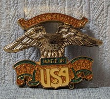 Rare Vintage Harley Davidson Genuine Eagle Medallion Emblem Sign Made in USA picture