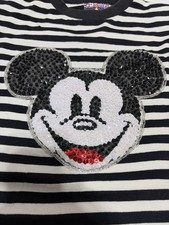 Vintage Disney Mickey Mouse Sequin Striped Tunic Top Women’s Large L picture