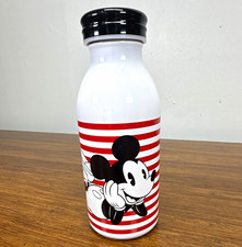 Disney Mickey Mouse Reusable Bottle White Red Stripes Black Cap picture