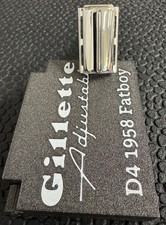 Vintage 1958 (D4) Gillette Fatboy Razor High-Polish Rhodium Replate & Case picture