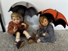 Rare Vtg Hummel / Goebel Dolls Porcelain Umbrella Boy And Girl Jointed bisque picture