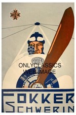 1917 FOKKER SCHWERIN WWI AIRCRAFT AVIATION AIRPLANE 11X17 POSTER ART DECO STYLE picture