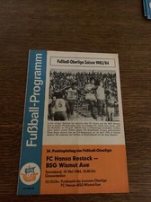Programme FC Hansa Rostock vs BSG Wismut Aue 19.04.1984 GDR Oberliga picture