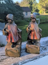 Vintage 1930s Armor Bronze Co. Figural Bookends 