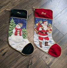 2 Lillian Vernon Vintage Wool Christmas Stockings 17