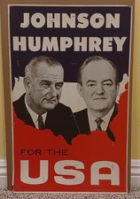 Vtg Original 1964 Lyndon B Johnson Hubert Humphrey 