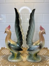 VTG 1950s RIES Bird Of Paradise Figurines 12.25”  Mid Century Japan Gold Label picture