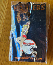 Hooters Chesapeake VA Hooters Girl & Football Helmet Advertising Pin on Card picture
