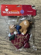 Christmas Ornament Dog “Peace on Earth” Vintage Santa’s Workbench picture