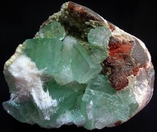 STUNNING GREEN APOPHYLLITE CUBES W/ STILBITE & MORDONITE ON MATRIX MINERALS SPEC picture