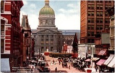 Market Street West from Monument Place Indianapolis Indiana 1910s Postcard picture