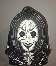 Loungefly Coraline Glow in the Dark Backpack Black White Faux Leather picture