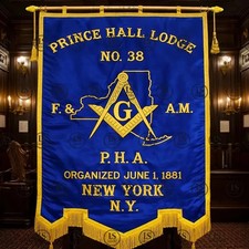 Custom Embroidered Masonic Lodge Banner Wall Hanging Personalized Flag Han picture