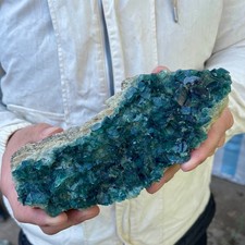 2.6lb Natural green fluorite crystal cluster rough specimen healing picture