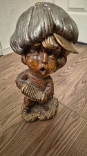 Vintage MCM Heavy Boy W/ Accordion Sculpture 14x7 Handmade In Mexico Rare 50s  picture