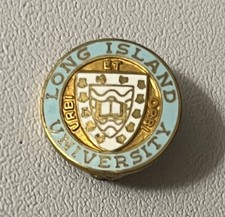 Old Vintage Enamel Long Island University NY Pin picture