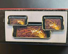 Vintage 1984 Himark 3-Piece Nishi Garden Nested Lacquerware Serving Tray Set picture