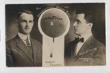 1913 RPPC Postcard Winners Goodyear Balloon Race Paris To West Branch Michigan picture